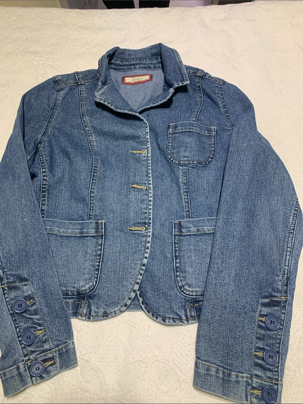 Jordache Women's Blue Denim Blazer Jacket